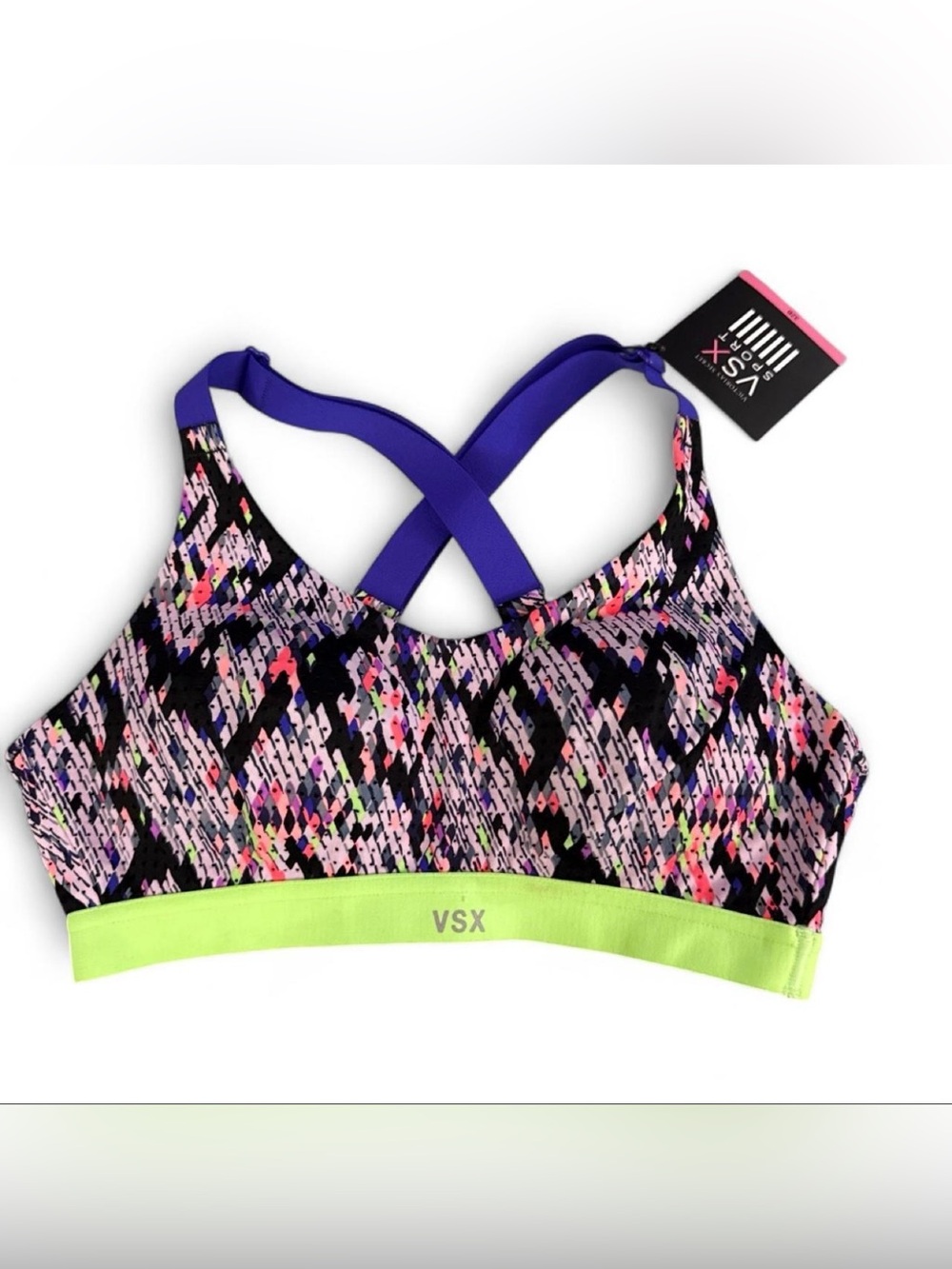NWT VSX Sport Colorblock & Abstract Print Cropped Sports Bra